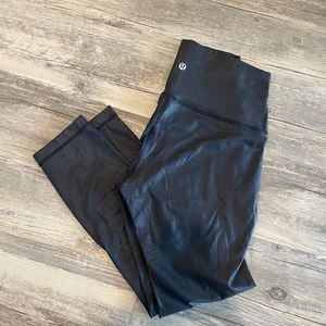 Faux leather lululemon leggings size 6